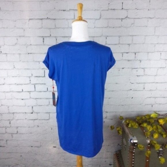 Tommy Hilfiger Burnout Short Sleeve T-shirt Blue Size Small - Picture 3 of 5